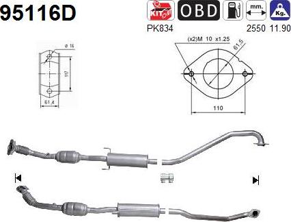 AS 95116D - Katalizators www.autospares.lv