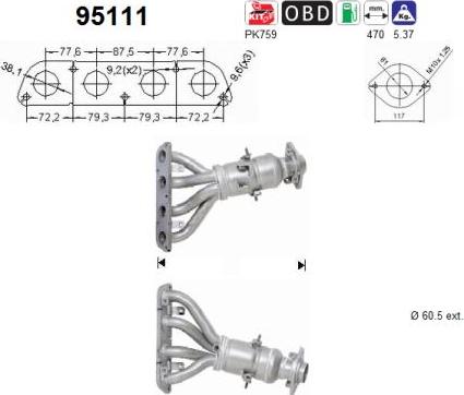 AS 95111 - Katalizators www.autospares.lv