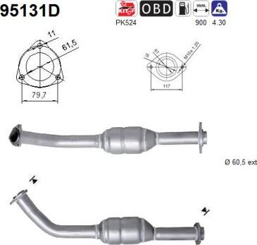 AS 95131D - Катализатор www.autospares.lv