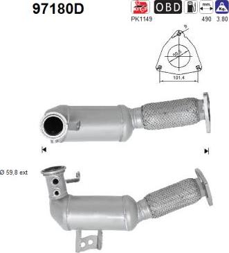 AS 97180D - Katalizators www.autospares.lv