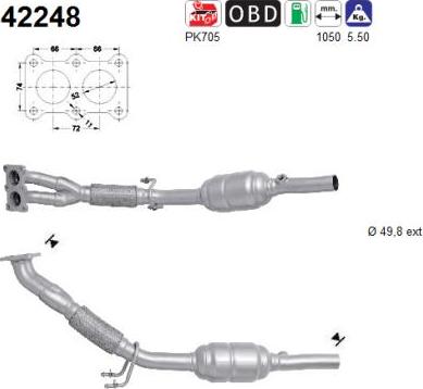 AS 42248 - Katalizators www.autospares.lv