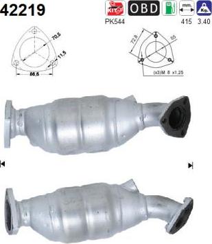 AS 42219 - Catalytic Converter www.autospares.lv