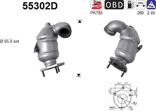 AS 55302D - Katalizators www.autospares.lv