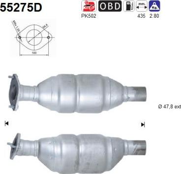 AS 55275D - Katalizators www.autospares.lv