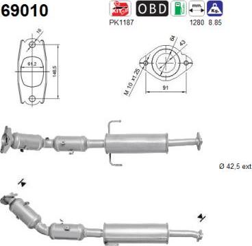 AS 69010 - Katalizators www.autospares.lv