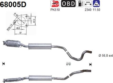 AS 68005D - Katalizators www.autospares.lv