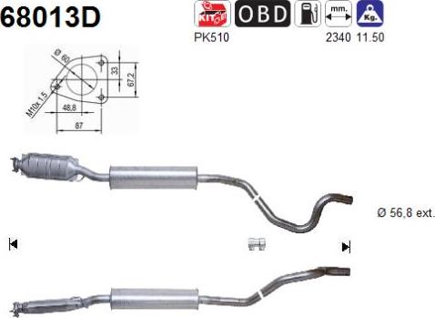 AS 68013D - Katalizators www.autospares.lv