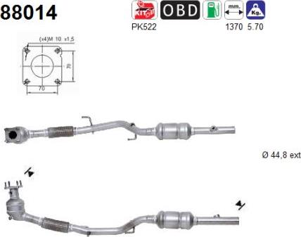 AS 88014 - Katalizators www.autospares.lv