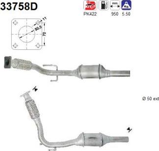 AS 33758D - Катализатор www.autospares.lv