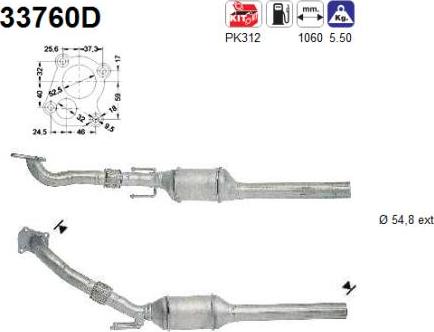 AS 33760D - Katalizators www.autospares.lv