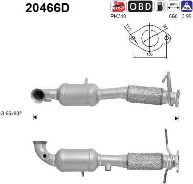 AS 20466D - Katalizators www.autospares.lv