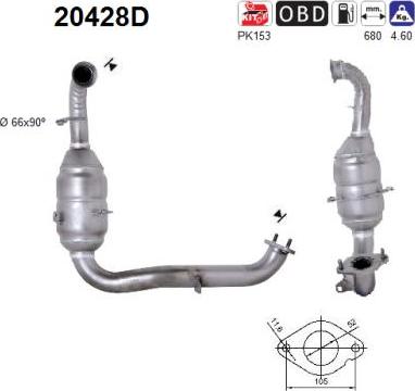 AS 20428D - Katalizators autospares.lv