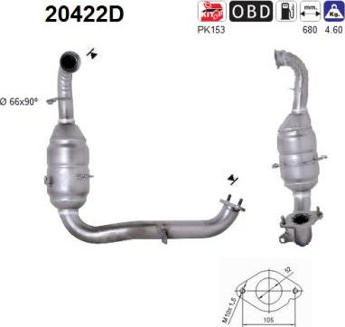 AS 20422D - Катализатор www.autospares.lv