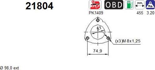 AS 21804 - Katalizators www.autospares.lv