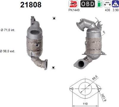 AS 21808 - Katalizators www.autospares.lv