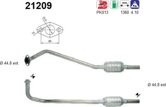 AS 21209 - Katalizators www.autospares.lv