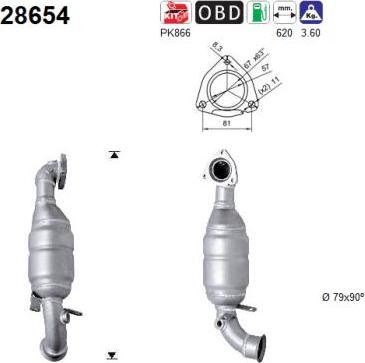 AS 28654 - Katalizators www.autospares.lv