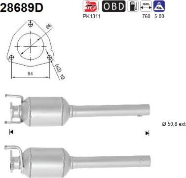 AS 28689D - Katalizators autospares.lv