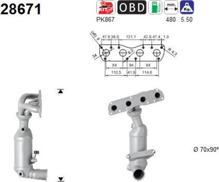 AS 28671 - Katalizators autospares.lv