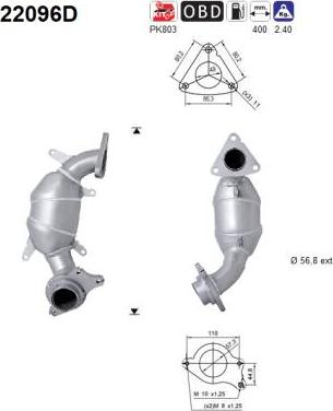 AS 22096D - Катализатор www.autospares.lv