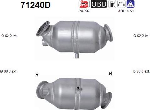 AS 71240D - Katalizators www.autospares.lv