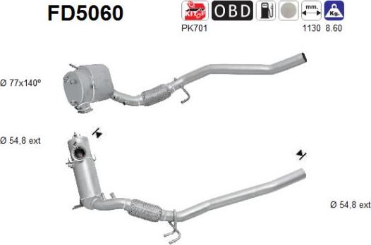 AS FD5060 - Сажевый / частичный фильтр, система выхлопа ОГ www.autospares.lv