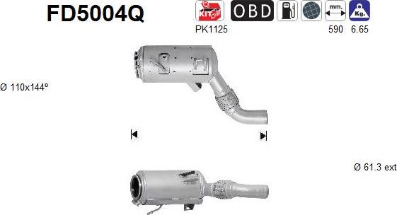 AS FD5004Q - Сажевый / частичный фильтр, система выхлопа ОГ www.autospares.lv