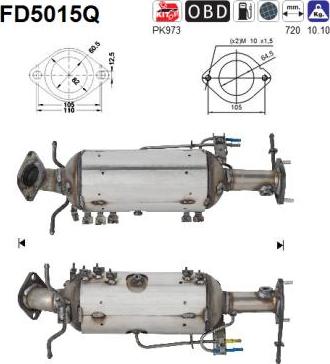 AS FD5015Q - Сажевый / частичный фильтр, система выхлопа ОГ www.autospares.lv