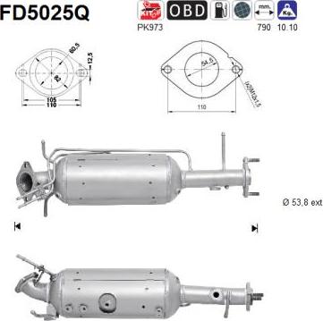 AS FD5025Q - Сажевый / частичный фильтр, система выхлопа ОГ www.autospares.lv