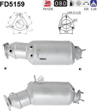 AS FD5159 - Сажевый / частичный фильтр, система выхлопа ОГ www.autospares.lv