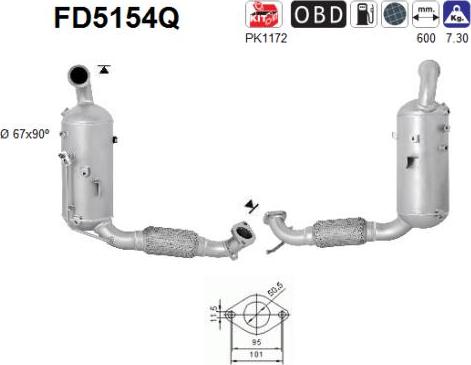 AS FD5154Q - Сажевый / частичный фильтр, система выхлопа ОГ www.autospares.lv