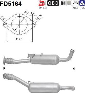 AS FD5164 - Сажевый / частичный фильтр, система выхлопа ОГ www.autospares.lv