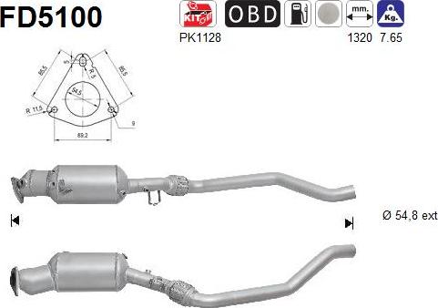 AS FD5100 - Сажевый / частичный фильтр, система выхлопа ОГ www.autospares.lv