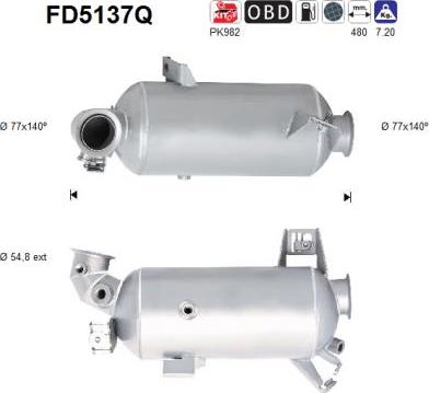 AS FD5137Q - Сажевый / частичный фильтр, система выхлопа ОГ www.autospares.lv