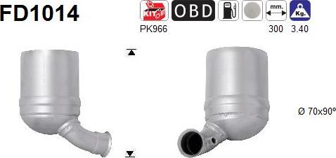 AS FD1014 - Nosēdumu / Daļiņu filtrs, Izplūdes gāzu sistēma www.autospares.lv