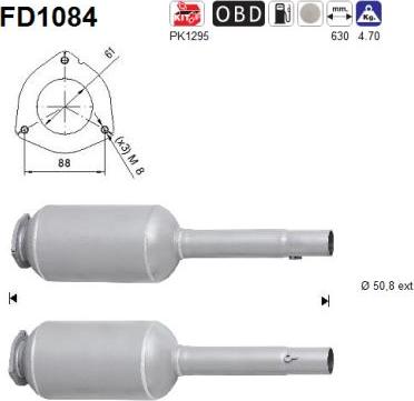 AS FD1084 - Nosēdumu / Daļiņu filtrs, Izplūdes gāzu sistēma autospares.lv