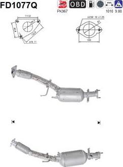 AS FD1077Q - Сажевый / частичный фильтр, система выхлопа ОГ www.autospares.lv