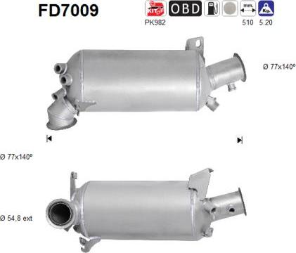 AS FD7009 - Nosēdumu / Daļiņu filtrs, Izplūdes gāzu sistēma www.autospares.lv