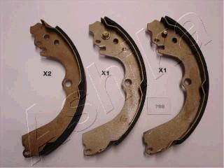 Ashika 55-07-798 - Комплект тормозных колодок, барабанные www.autospares.lv