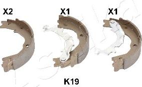 Ashika 55-0K-K19 - Bremžu loku kompl., Stāvbremze www.autospares.lv