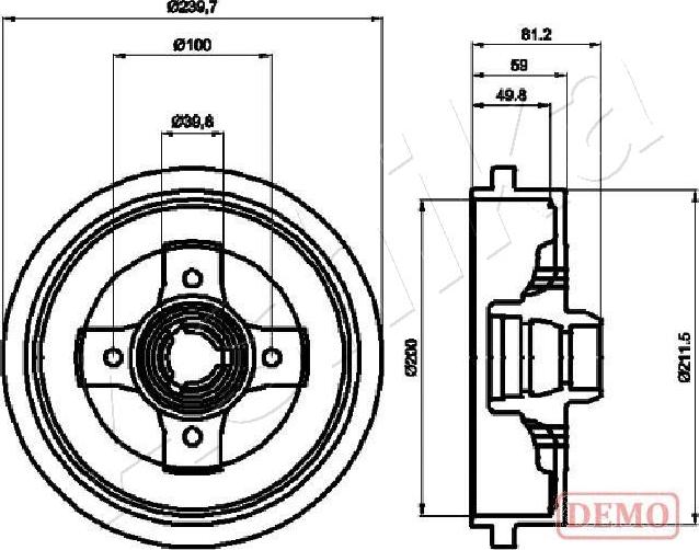 Ashika 56-00-0909C - Bremžu trumulis www.autospares.lv