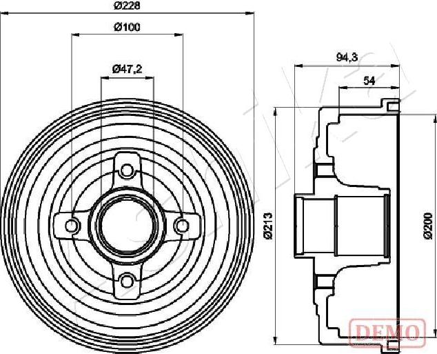 Ashika 56-00-0412C - Bremžu trumulis www.autospares.lv