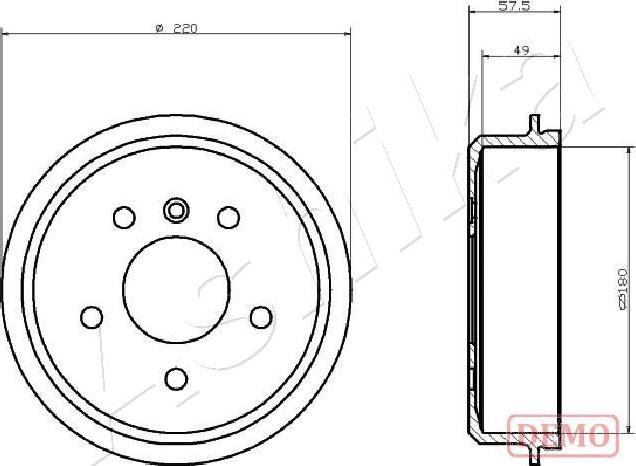 Ashika 56-00-0500C - Bremžu trumulis www.autospares.lv