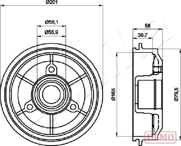 Ashika 56-00-0607C - Тормозной барабан www.autospares.lv