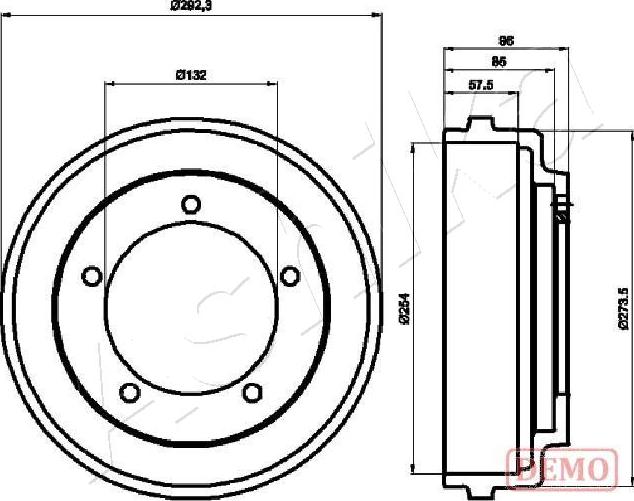 Ashika 56-00-0316C - Bremžu trumulis www.autospares.lv