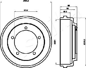 Ashika 56-00-0316 - Bremžu trumulis www.autospares.lv