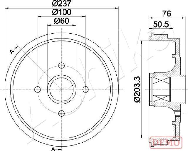 Ashika 56-00-0700C - Bremžu trumulis www.autospares.lv