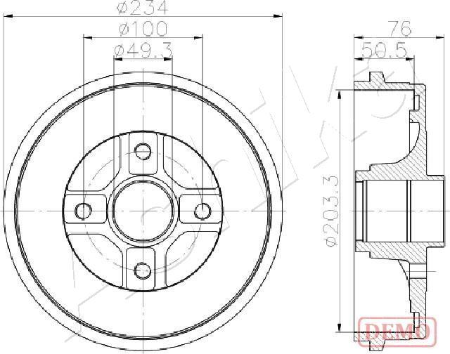 Ashika 56-00-0710C - Bremžu trumulis www.autospares.lv