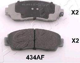 Ashika 50-04-434 - Brake Pad Set, disc brake www.autospares.lv