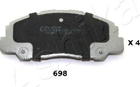 Ashika 50-06-698 - Brake Pad Set, disc brake www.autospares.lv